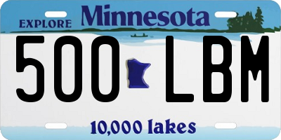 MN license plate 500LBM