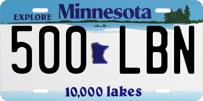 MN license plate 500LBN