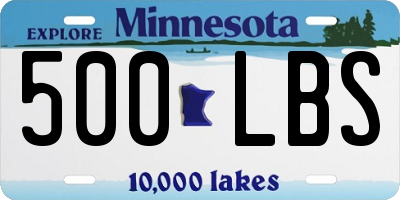 MN license plate 500LBS