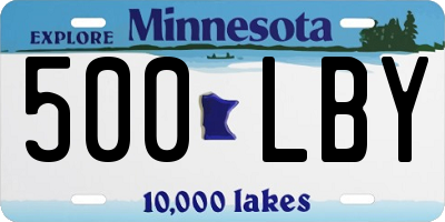 MN license plate 500LBY