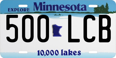 MN license plate 500LCB