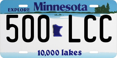 MN license plate 500LCC