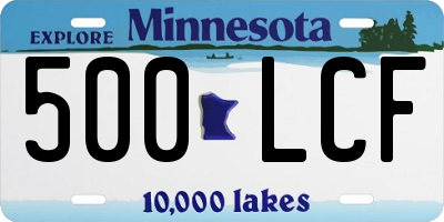 MN license plate 500LCF