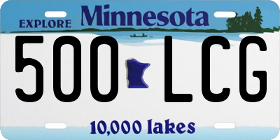 MN license plate 500LCG