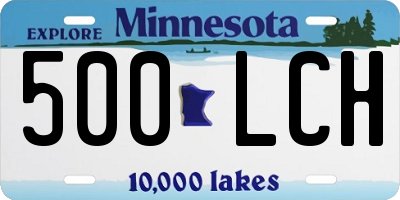MN license plate 500LCH