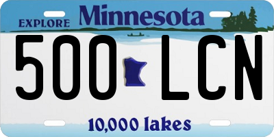 MN license plate 500LCN