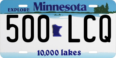 MN license plate 500LCQ