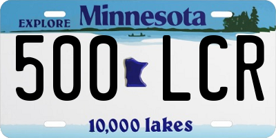 MN license plate 500LCR