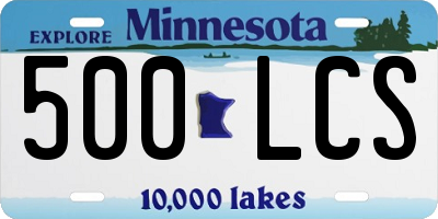 MN license plate 500LCS