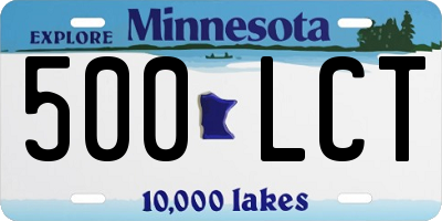 MN license plate 500LCT