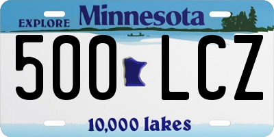 MN license plate 500LCZ