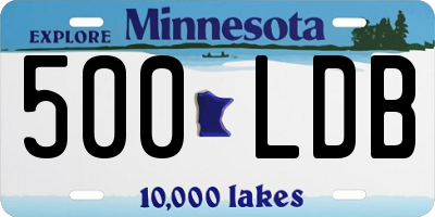 MN license plate 500LDB