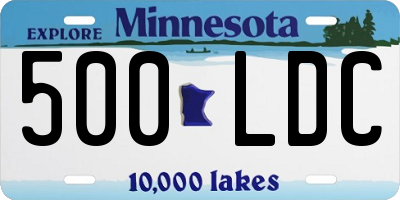 MN license plate 500LDC