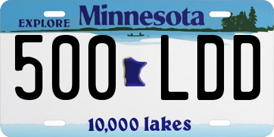 MN license plate 500LDD