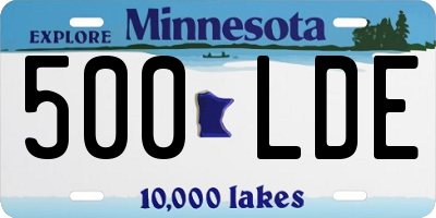 MN license plate 500LDE