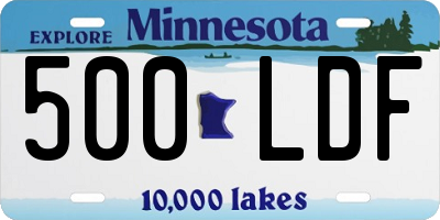 MN license plate 500LDF