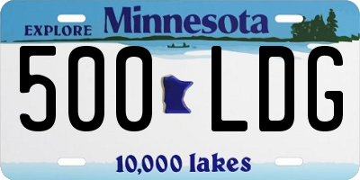 MN license plate 500LDG