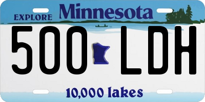MN license plate 500LDH