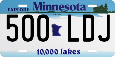 MN license plate 500LDJ