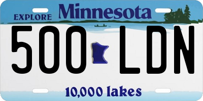 MN license plate 500LDN