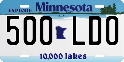 MN license plate 500LDO