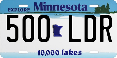MN license plate 500LDR