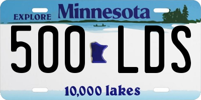 MN license plate 500LDS