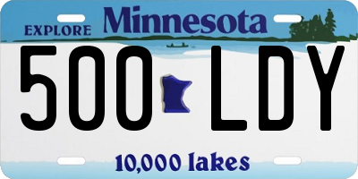 MN license plate 500LDY
