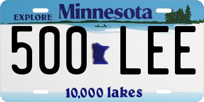MN license plate 500LEE