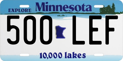 MN license plate 500LEF