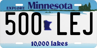 MN license plate 500LEJ