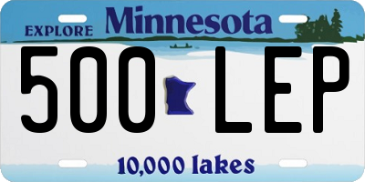 MN license plate 500LEP