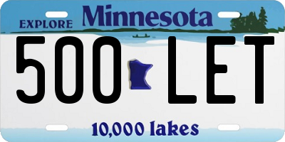 MN license plate 500LET