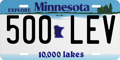 MN license plate 500LEV