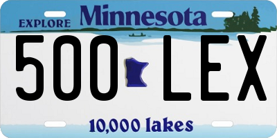 MN license plate 500LEX
