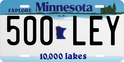 MN license plate 500LEY