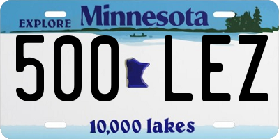 MN license plate 500LEZ