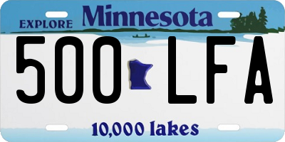 MN license plate 500LFA