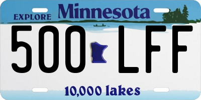MN license plate 500LFF