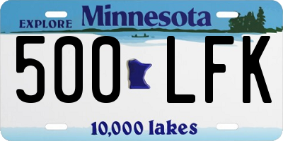 MN license plate 500LFK