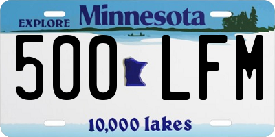 MN license plate 500LFM