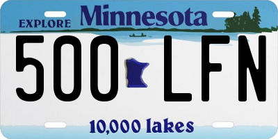 MN license plate 500LFN