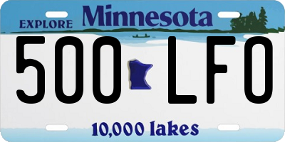 MN license plate 500LFO