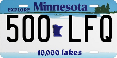 MN license plate 500LFQ