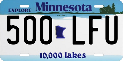 MN license plate 500LFU