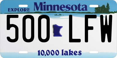 MN license plate 500LFW