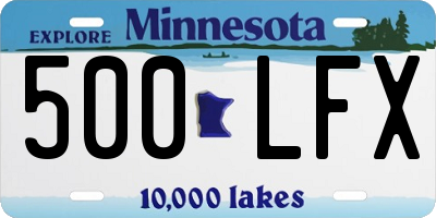 MN license plate 500LFX
