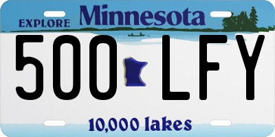 MN license plate 500LFY