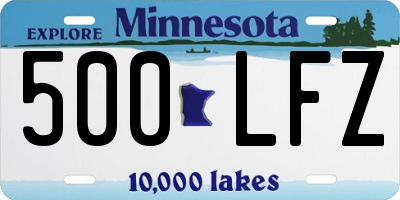 MN license plate 500LFZ