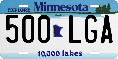 MN license plate 500LGA